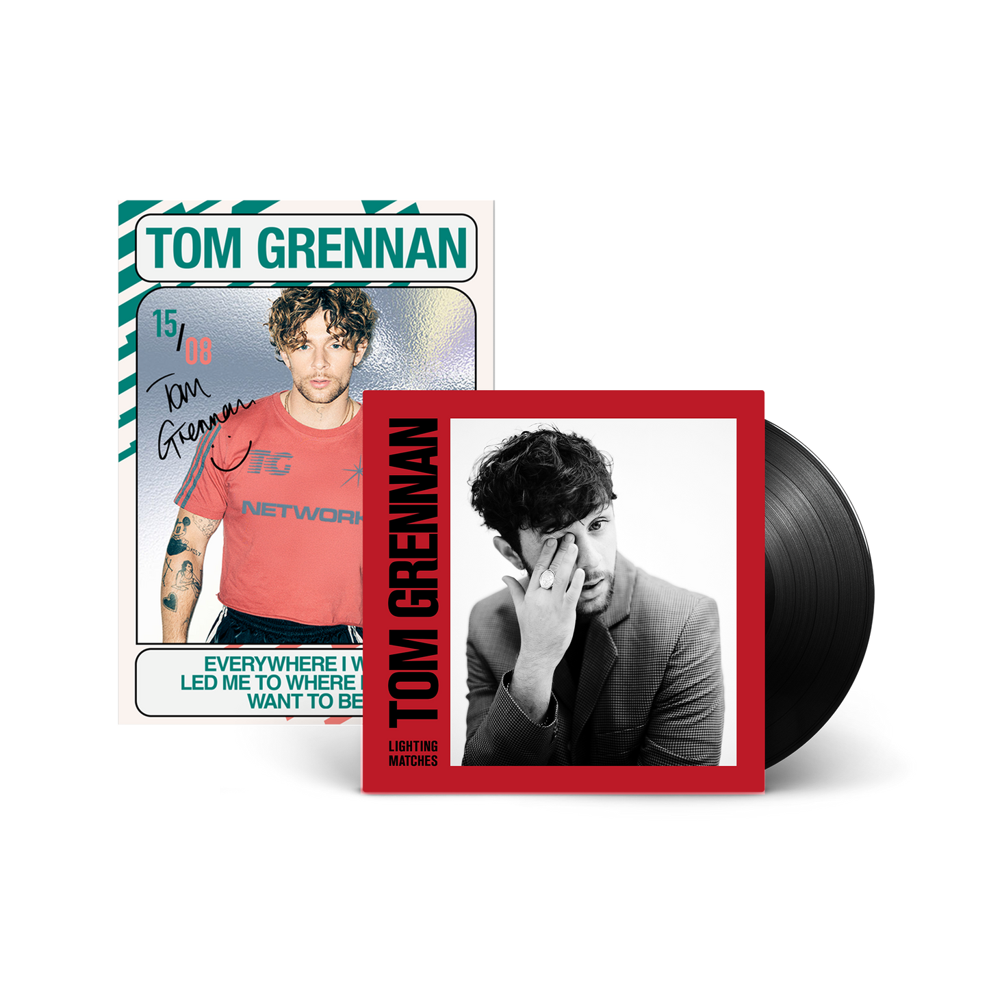 Lighting Matches Vinyl + Tom Grennan Collectable Football Card Album NFC