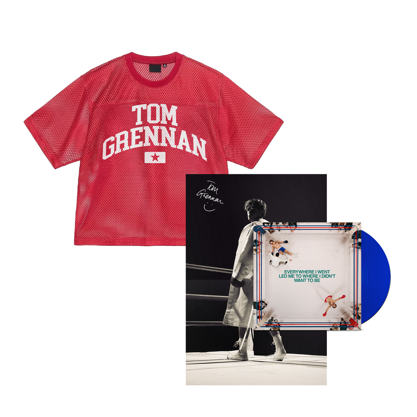 Everywhere I Went, Led Me to Where I Didn't Want to Be | Red Jersey + Signed Blue LP