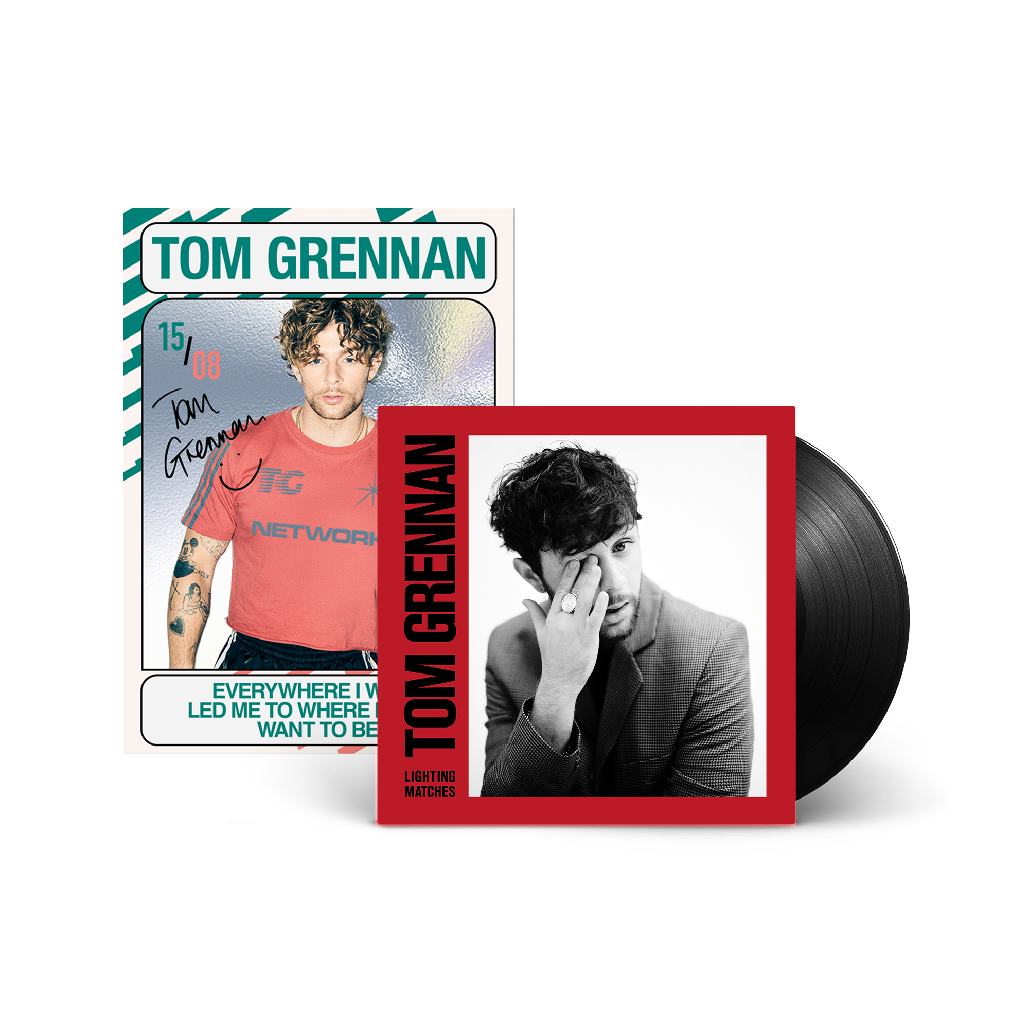 Lighting Matches Vinyl + Tom Grennan Collectable Football Card Album NFC